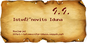 Istvánovits Iduna névjegykártya